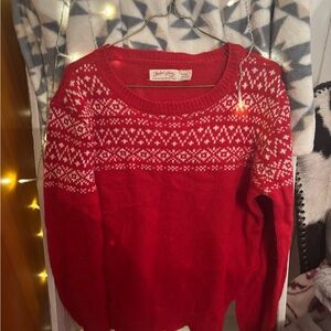 FADED GLORY Red Patterned Sweater